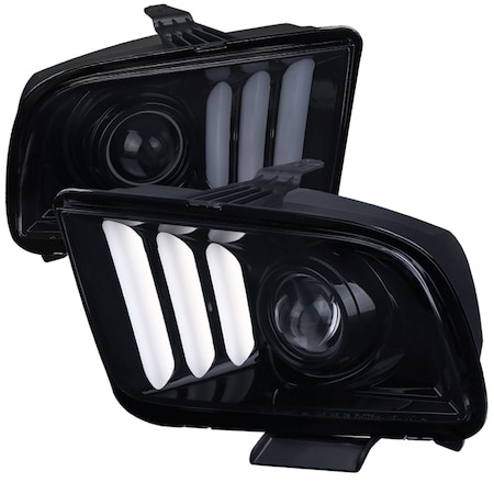 Spec-D Tuning 05-09 Ford Mustang Light Bar Projector Headlights, LHP-MST05G-G2-TM LHP-MST05G-G2-TM